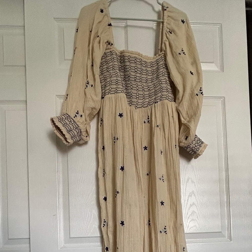 Free People Dahlia Smocked Wide Leg Jumpsuit